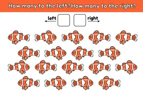 How many to the left and to the right-1 Stock Illustration