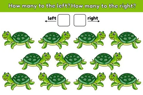 How many to the left and to the right-2 Illustrazione stock