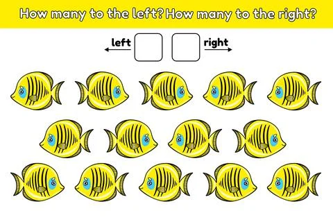How many to the left and to the right-4 Stock Illustration