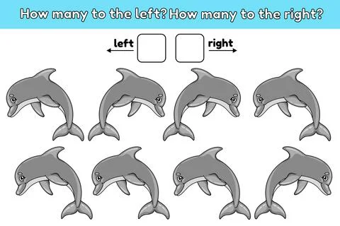 How many to the left and to the right-5 Stock Illustration
