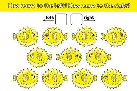 How many to the left and to the right-6 Stock-Illustration