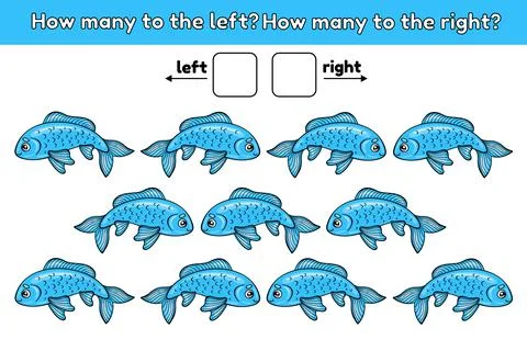 How many to the left and to the right-7 Stock Illustration