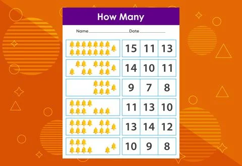 How many objects task. Educational children's game worksheet Stockillustratie