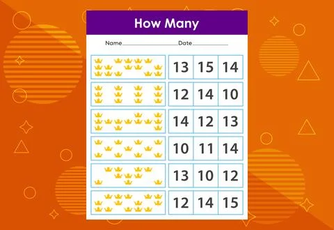 How many objects task. Educational children's game worksheet 库存插图