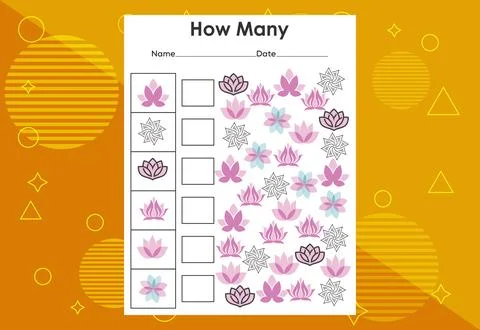 How many objects task. Educational children's game worksheet Stockillustratie