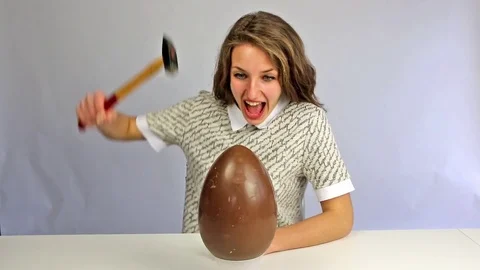 How nice to break the eggs! Stock Footage 74628973