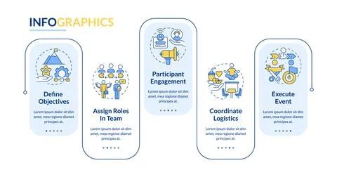 How to organize hackathon blue rectangle infographic template Stock Illustration