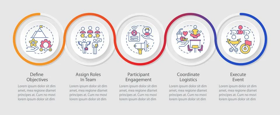 How to organize hackathon loop infographic template Stock Illustration