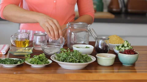 How To Pack the Perfect Salad in a Jar Stock Footage 54825168