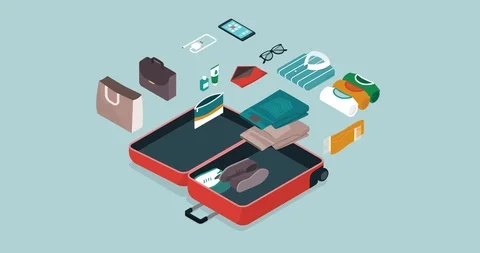 How to pack your suitcase Stock Footage 114801470