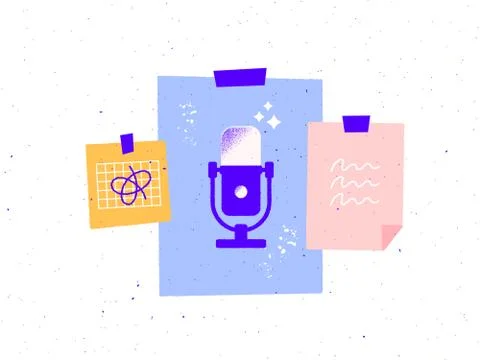 How to plan a podcast episode vector illustration Stock Illustration