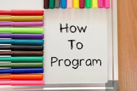 How to program text concept Stock Photos