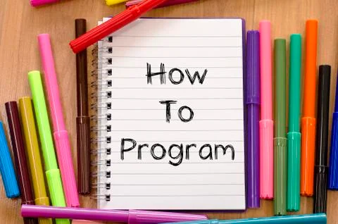 How to program text concept Stockfoto's