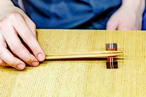 How to put chopsticks correctly Stock Photos