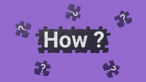 How Question Text On Jigsaw Puzzle Animation. Stock Footage 276308405