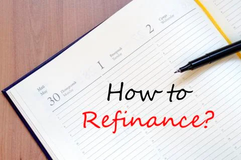 How to refinance text concept Stock Photos