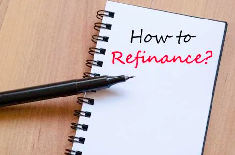 How to refinance text concept Stock Photos