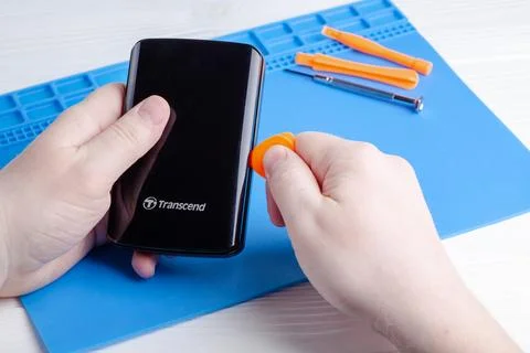 How to repair a Transcend removable disk at home step by step Stock Photos