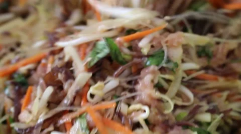 How to roll spring rolls Stock Footage 58625882