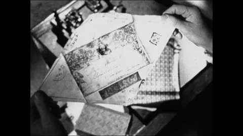 How Rolland Hill invented first adhesive stamps known as Penny Black, 1961 Stock Footage 167252240