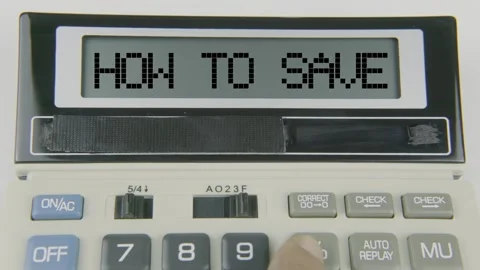 How To Save Text or Words and Hand Typing  Concept Calculator Stock Footage 308824496