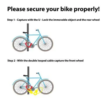 How to secure the bike 스톡 일러스트