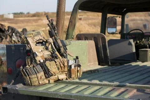 How to set up your body armor Stock Photos