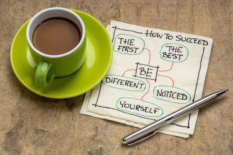 How to succeed tips on a napkin how to succeed tips on a cocktail napkin -... Stock Photos