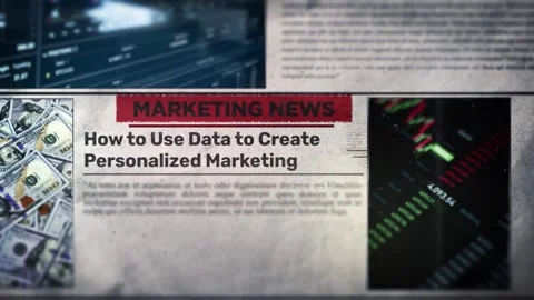 How to Use Data to Create Personalized Marketing Headline Title on Newspaper Stock Footage 317051924