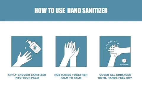 How to use hand sanitizer 4 Stock Illustration
