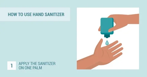 How to use hand sanitizer Stock Footage 125519469