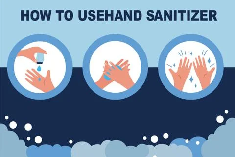How to use hand sanitizer Stock Illustration