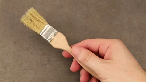 How to use a paintbrush for small projects Stock Footage 341411572