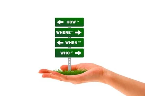 How, where, when, who Stock Illustration