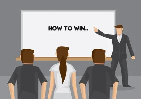 How to Win Training Cartoon Vector Illustration Illustrazione stock