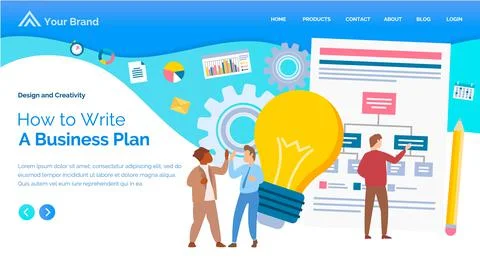How to write business plan, main document with rules for growth, development and Illustrazione stock