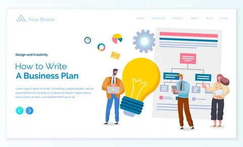 How to write a business plan vector illustration banner. Project management Ilustración de archivo