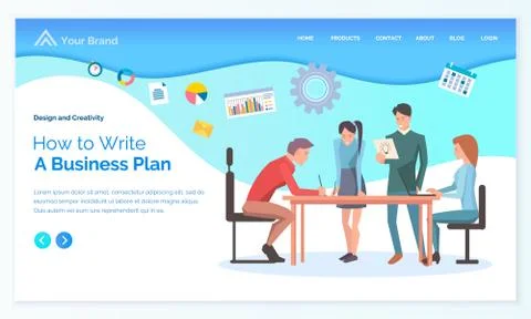 How to Write Business Plan, Worker Strategy Vector Stock Illustration