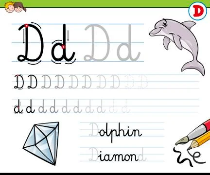 How to write letter d Stockillustratie
