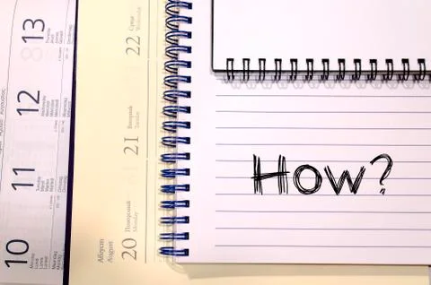 How write on notebook Stock Photos