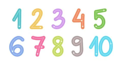 How to Write Numbers from One to Ten School Illustration Stock Illustration