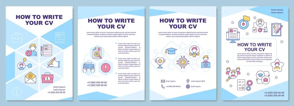 How to write your cv brochure template Stock Illustration