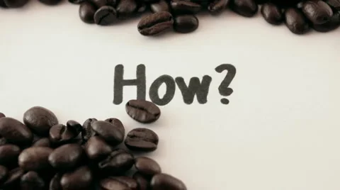How.  written on white under coffee Stock Footage 1049259