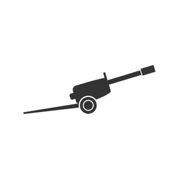 Howitzer icon flat Stock Illustration