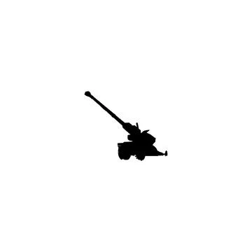 Howitzer icon. Simple style no war poster background symbol. Howitzer brand.. Stock-Illustration
