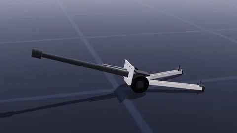 Howitzer military 3d loop 3D animation seamless loop Stockbeeldmateriaal 341782164