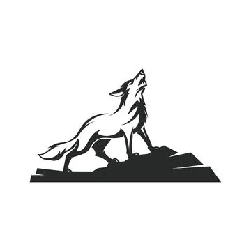 Howling alpha wolf. Vector illustration. Stock Illustration