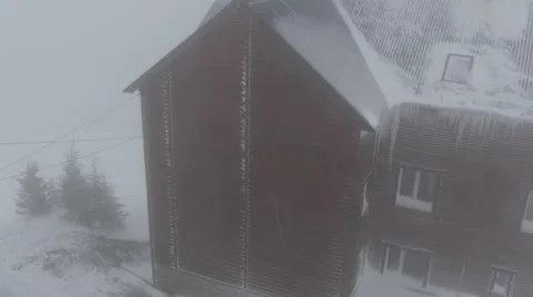 Howling Blizzard House Snowstorm Building Stock Footage 59796556