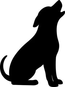Howling dog silhouette vector Stock Illustration