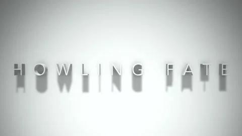 Howling fate 3D title animation with shadows on a white background Stock Footage 297999259